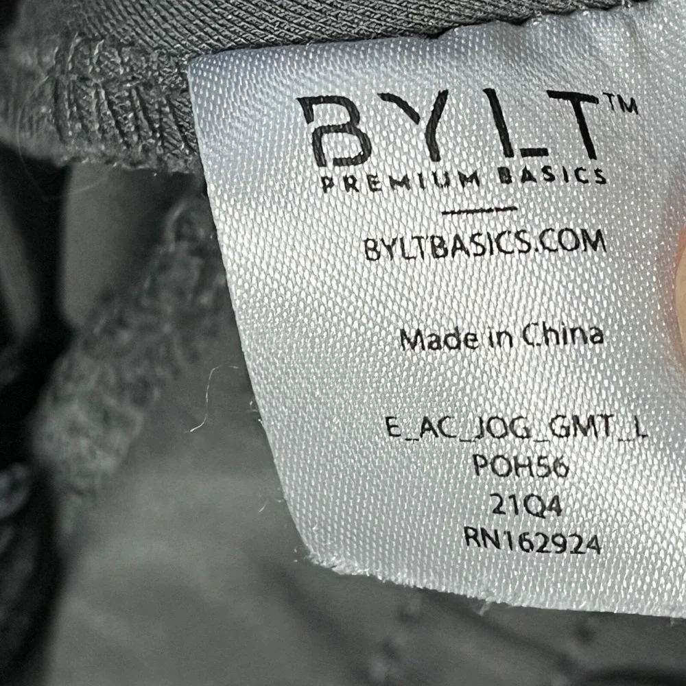 Bylt Active Jogger Mens Large Gray Viscose Stretch Drawstring‎ Premium Basics